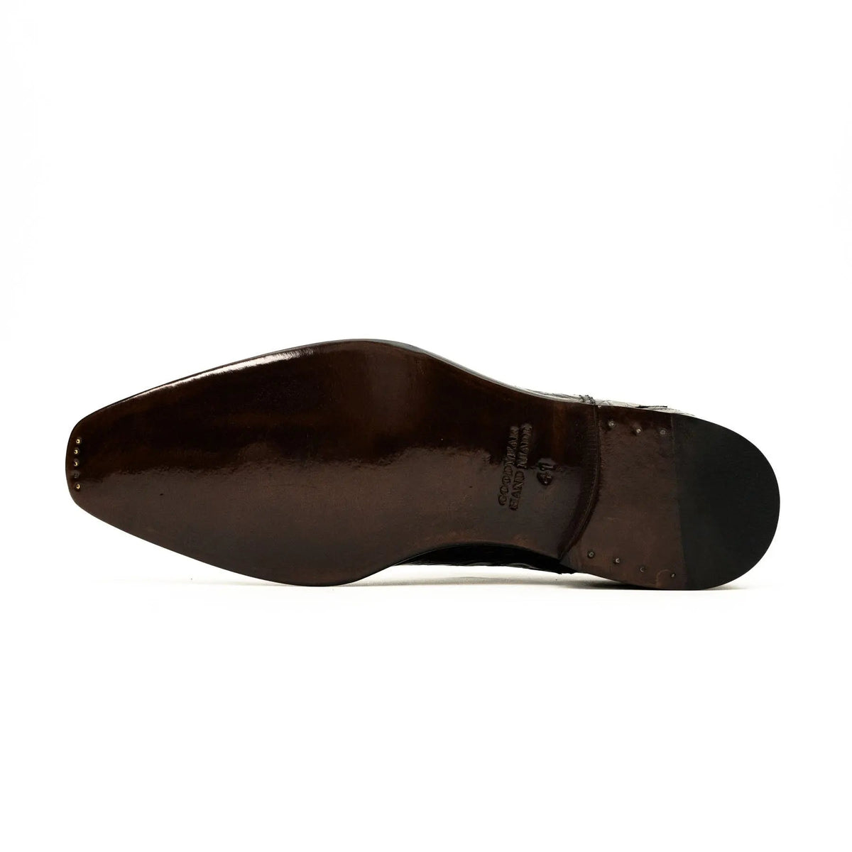 Dark Brown Cap-Toe Crocodile Leather Oxford Shoes