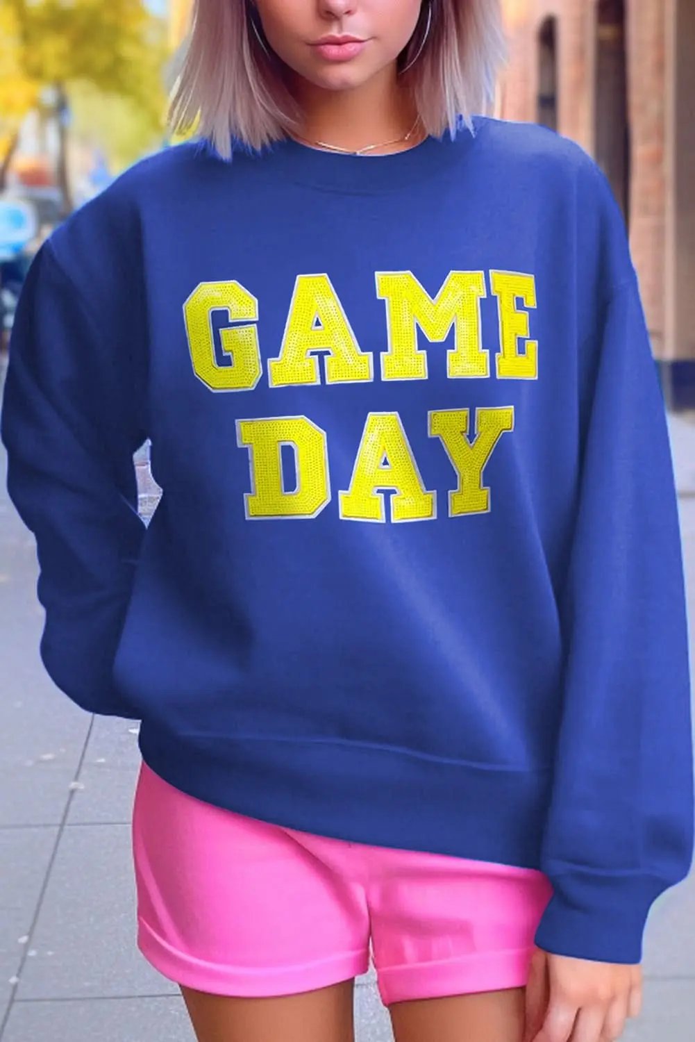 Sweaters Love Salve Dark Blue Graphic Game Day Unisex Pullover Comfy Sweatshirt
