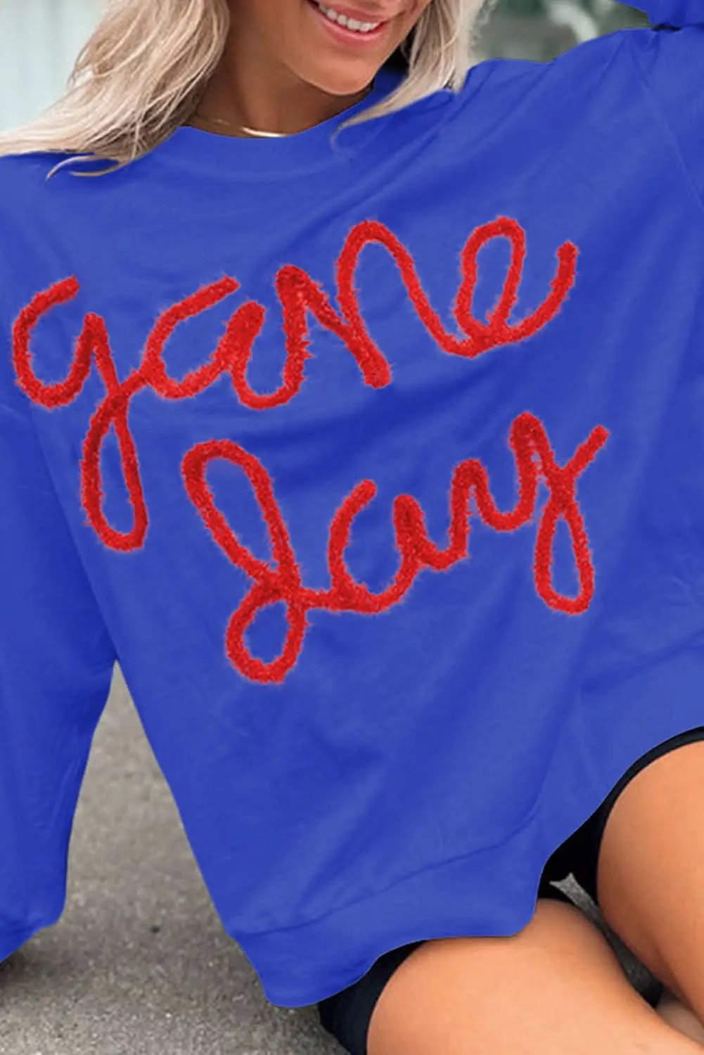 Love Salve Women's Drop Shoulder Sweatshirt — Graphic Game Day Pullover
