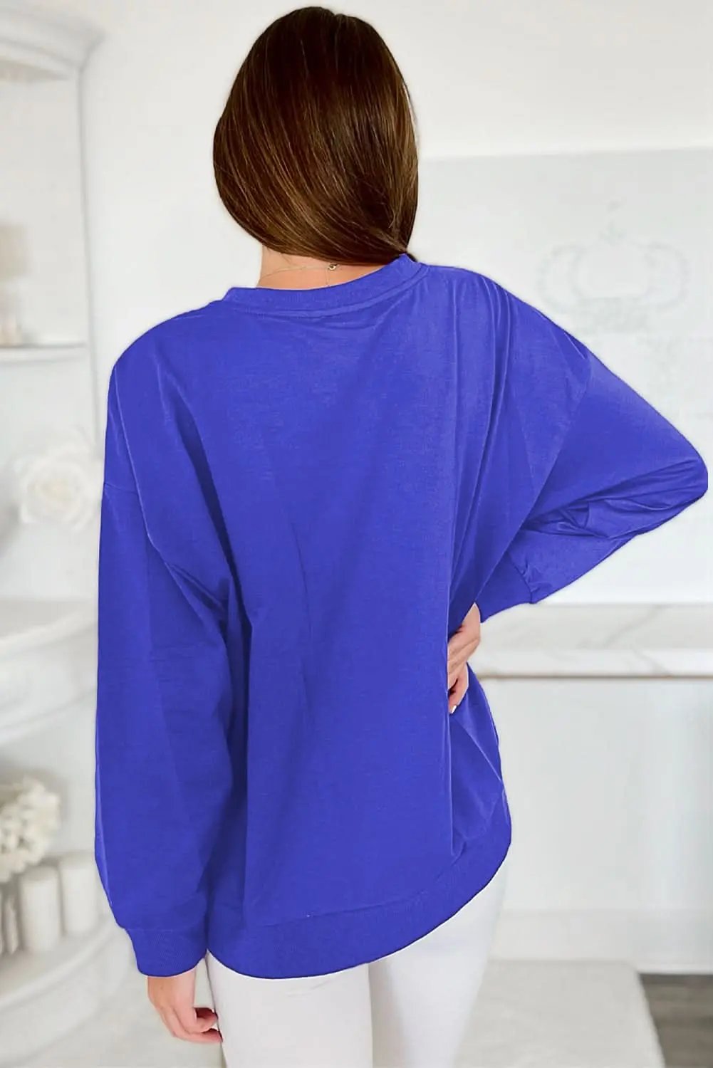 Love Salve Women's Drop Shoulder Sweatshirt — Graphic Game Day Pullover
