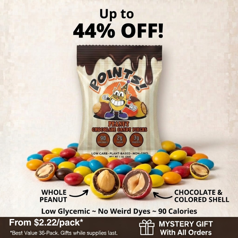 Caramelos de chocolate con maní de bajo índice glucémico