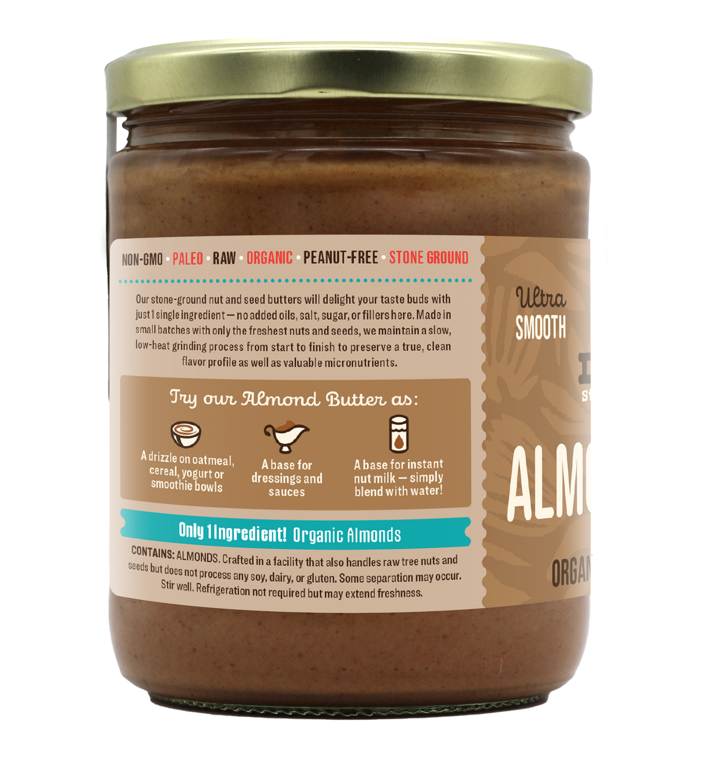 Organic Raw Almond Butter -16 oz