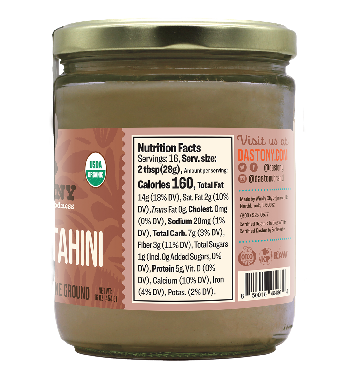 Organic Raw Sesame Seed (Tahini) Butter - 16 oz