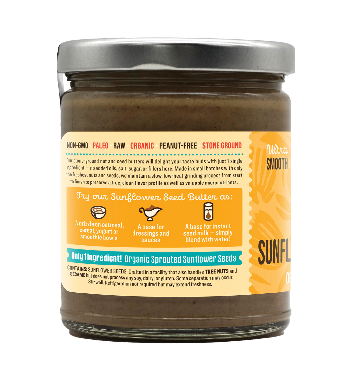 Organic Raw Sprouted Sunflower Seed Butter