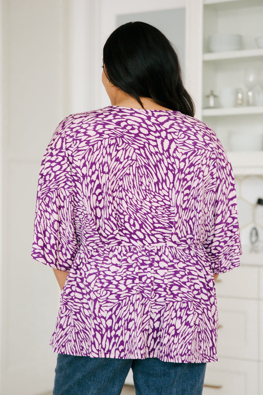 Top Peplum "Dearest Dreamer" en Morado Pintado