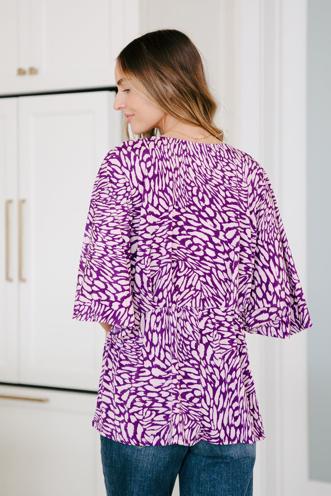 Top Peplum "Dearest Dreamer" en Morado Pintado