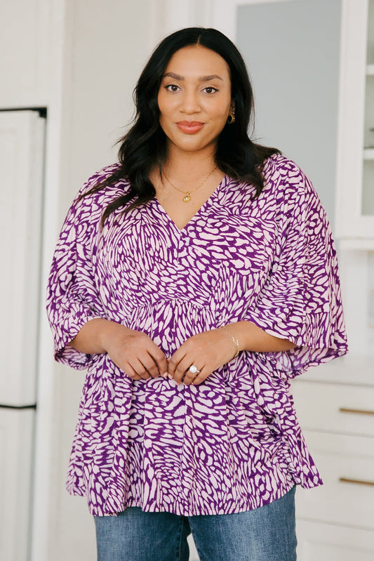 Top Peplum "Dearest Dreamer" en Morado Pintado