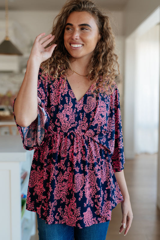 Top Peplum "Dearest Dreamer" en Paisley Rosa