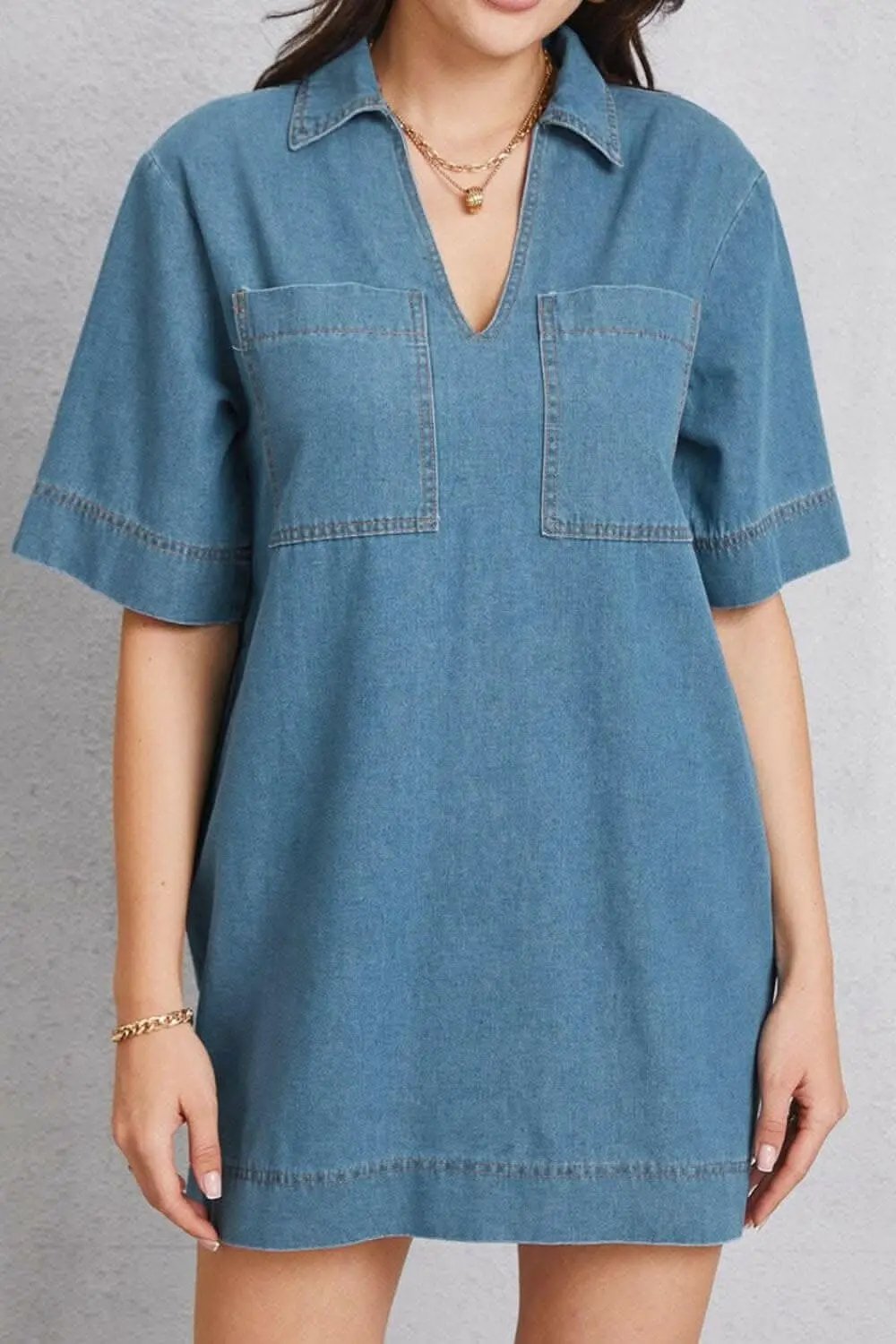 Pants Trendsi Jeans & Denim Denim mini dress with pockets