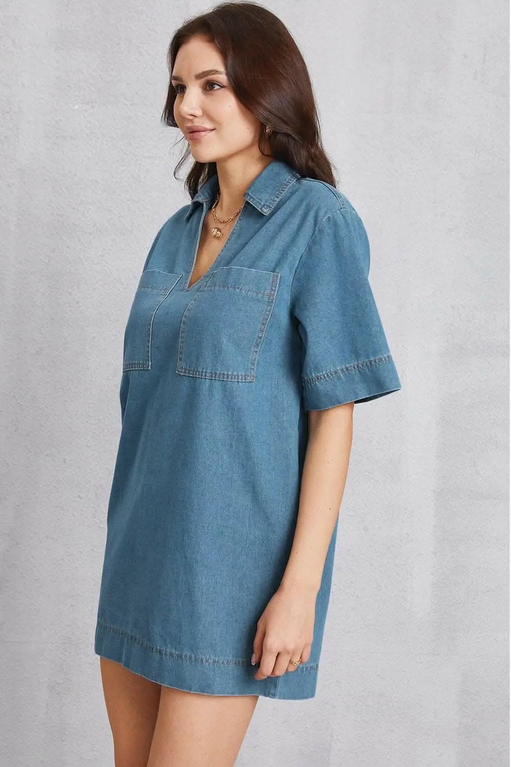 Pants Trendsi Jeans & Denim Denim mini dress with pockets