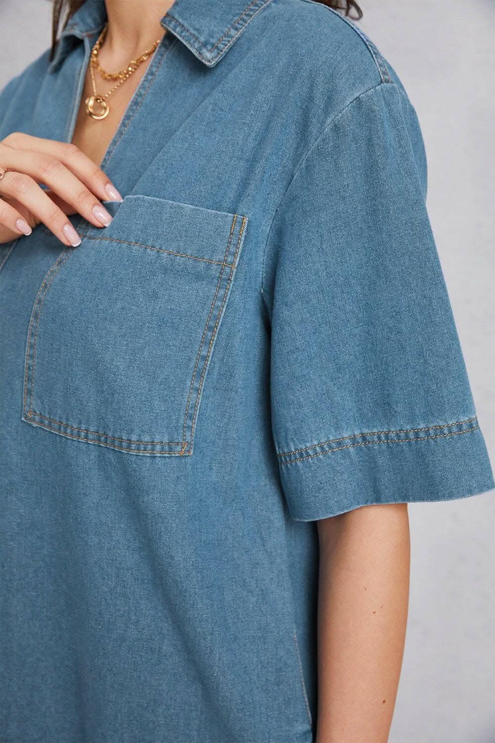 Pants Trendsi Jeans & Denim Denim mini dress with pockets