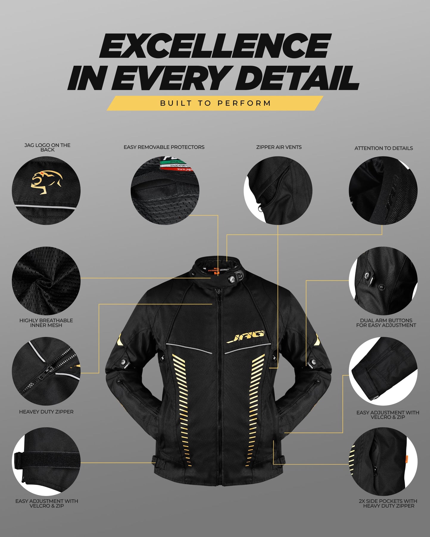 Chaqueta de moto de turismo para mujer Diana (negra)
