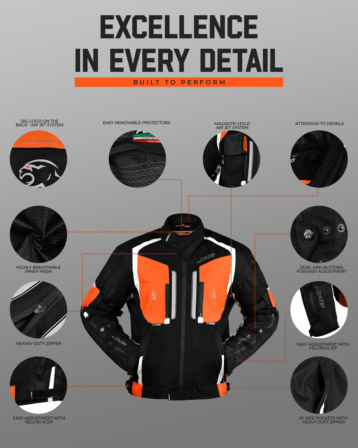 Chaqueta Protectora para Motocicleta Storm | Negro | Chaqueta para Todas las Estaciones
