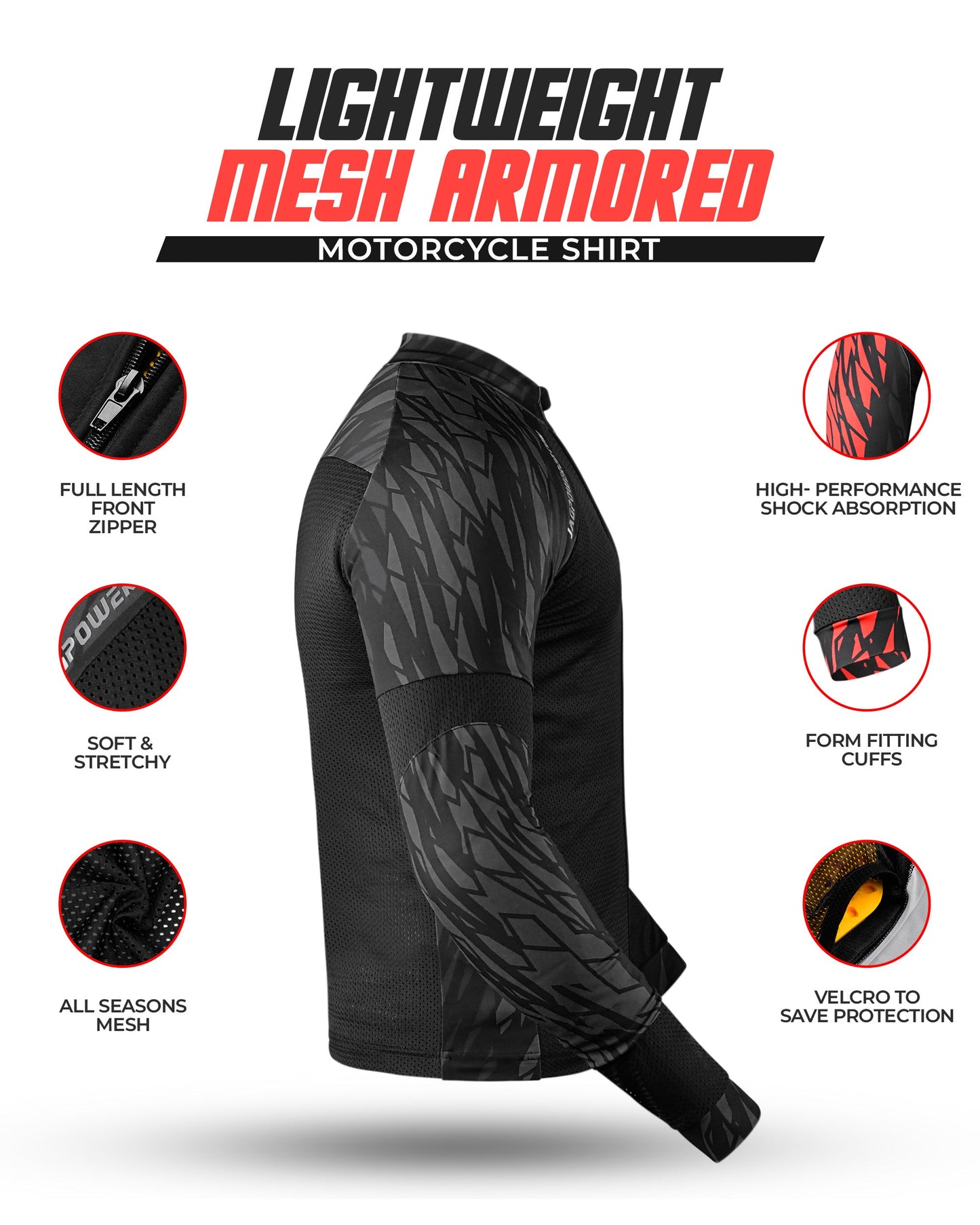 Camiseta de moto JAG | Protección con certificación CE