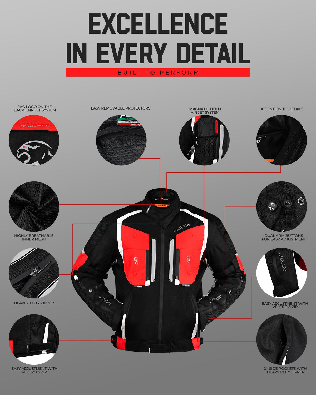 Chaqueta Protectora para Motocicleta Storm | Negro | Chaqueta para Todas las Estaciones