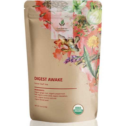 Té Digest Awake, Hinchazón y Bienestar Estomacal | Ayurvédico | Orgánico