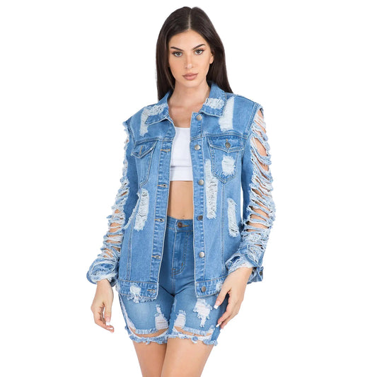 Chaqueta Vaquera Desgastada por Completo