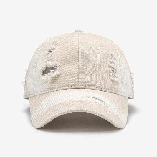 Trendsi Distressed Cotton Baseball Cap Adjustable Unisex