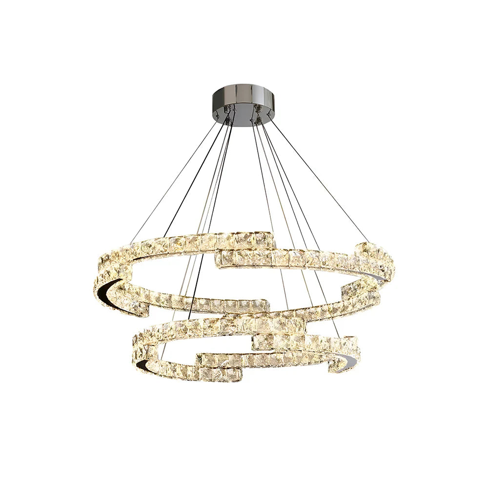Candelabro de cristal de doble anillo