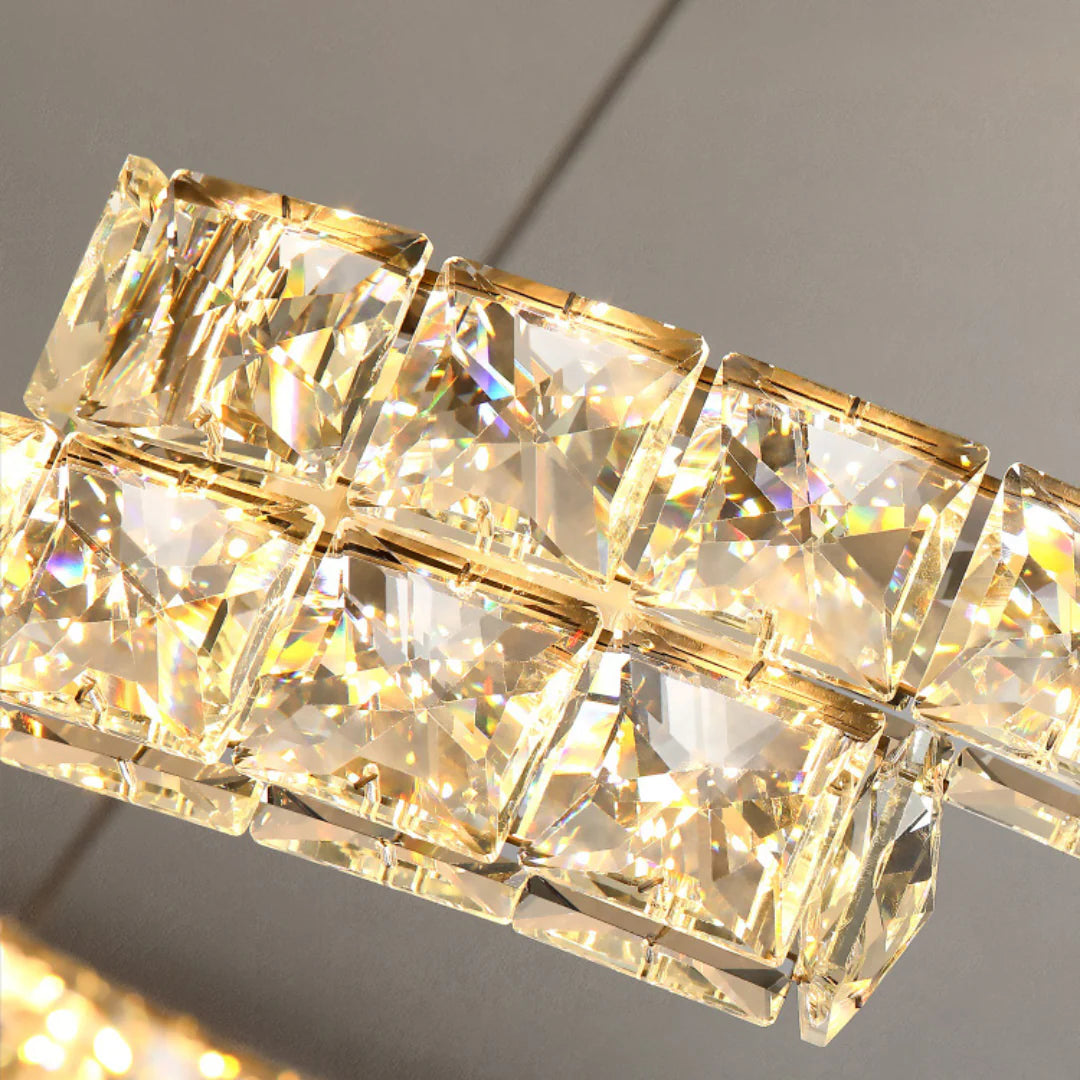 Candelabro de cristal de doble anillo
