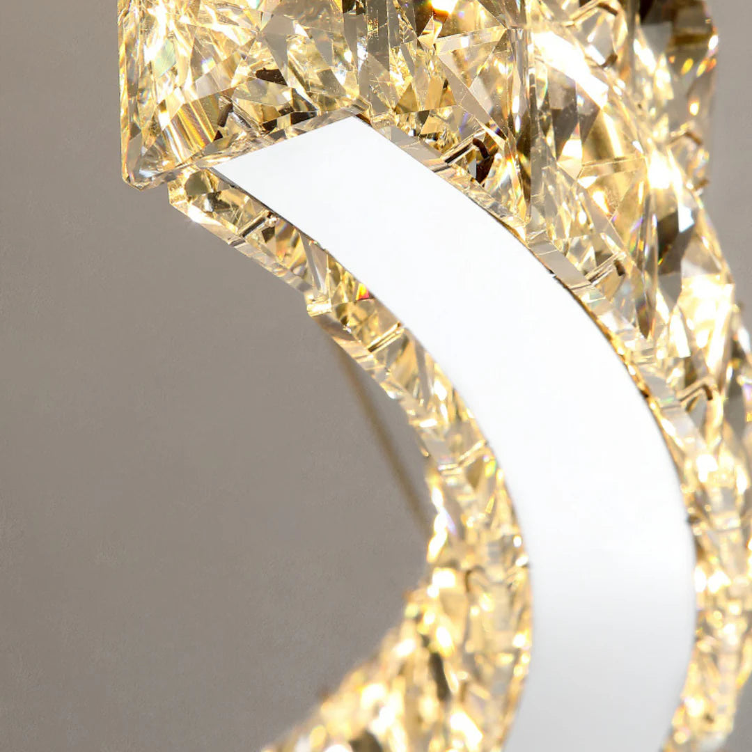 Candelabro de cristal de doble anillo