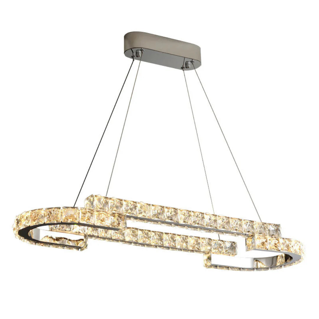 Candelabro de cristal de doble anillo