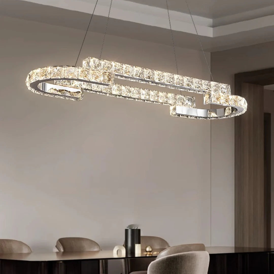Candelabro de cristal de doble anillo