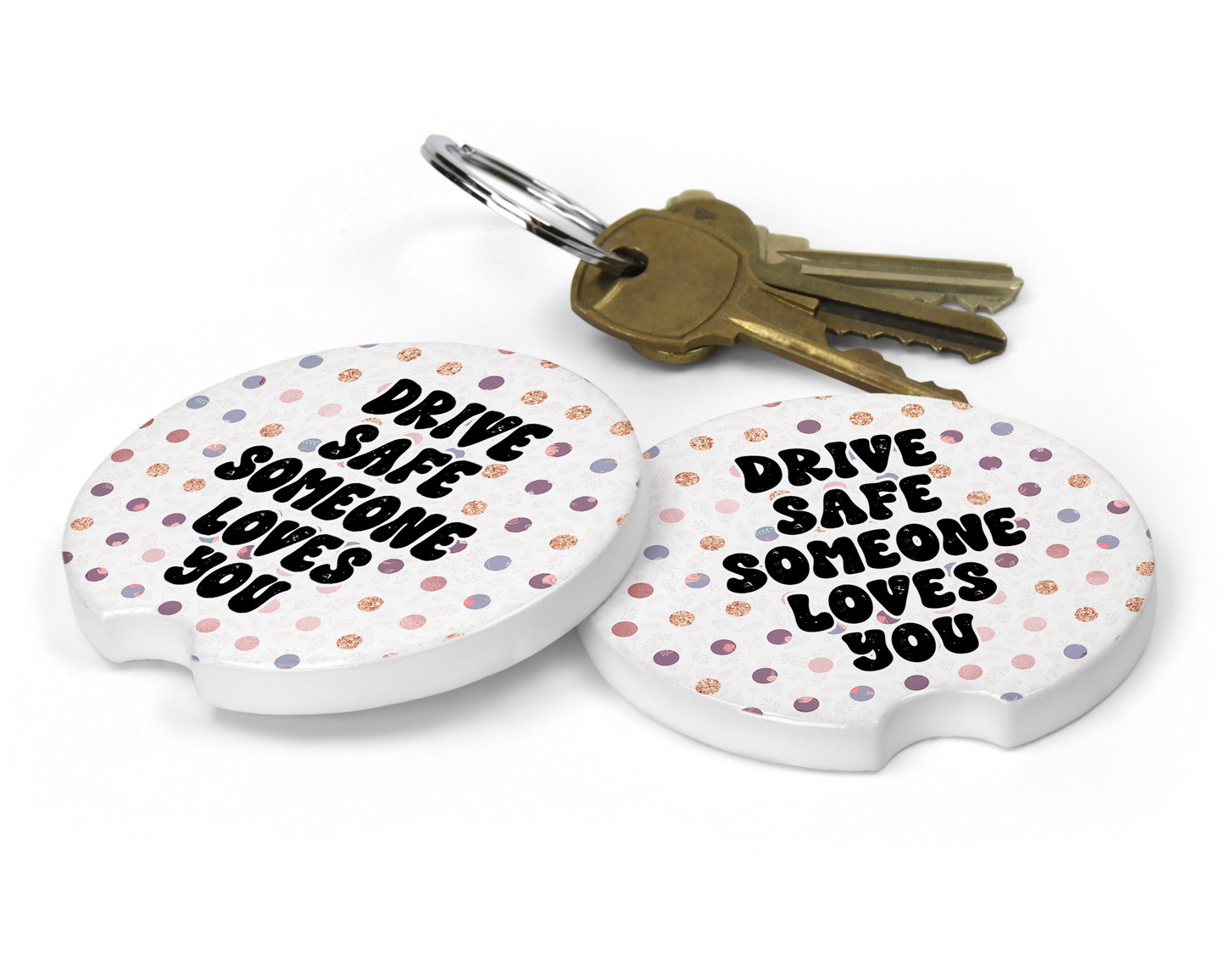 Posavasos de cerámica para coche "Conduce Seguro"