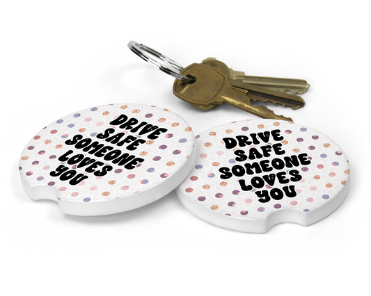 Posavasos de cerámica para coche "Conduce Seguro"