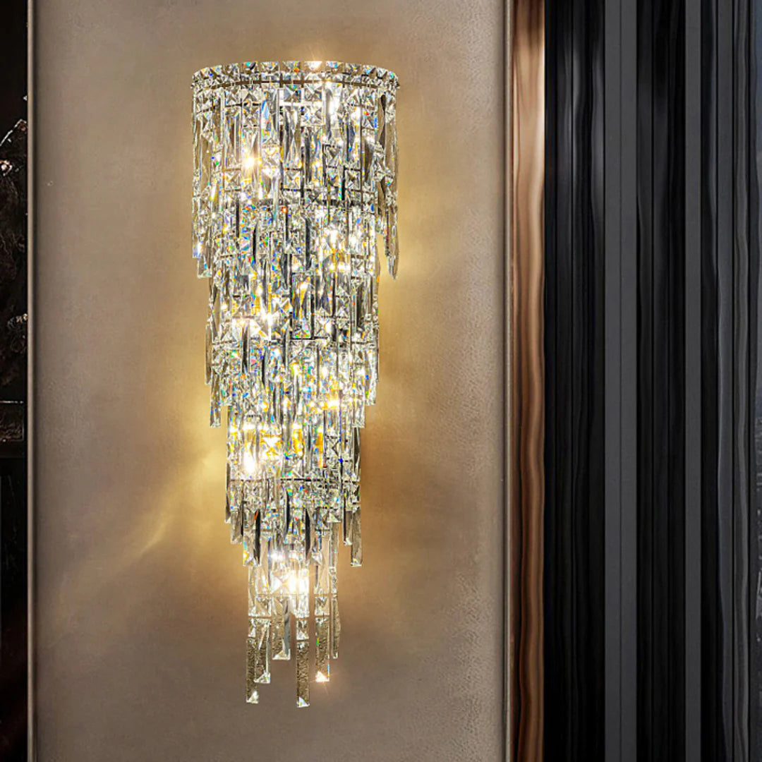 Lámpara de pared Cyra con lluvia de cristal