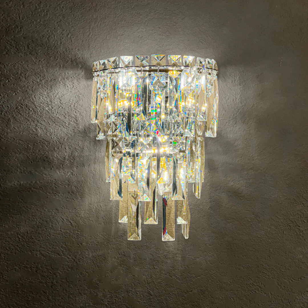 Lámpara de pared Cyra con lluvia de cristal