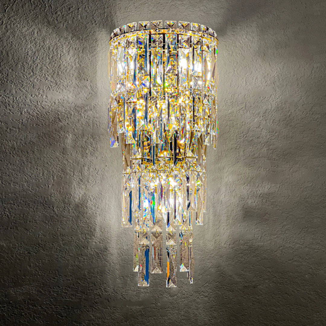 Lámpara de pared Cyra con lluvia de cristal