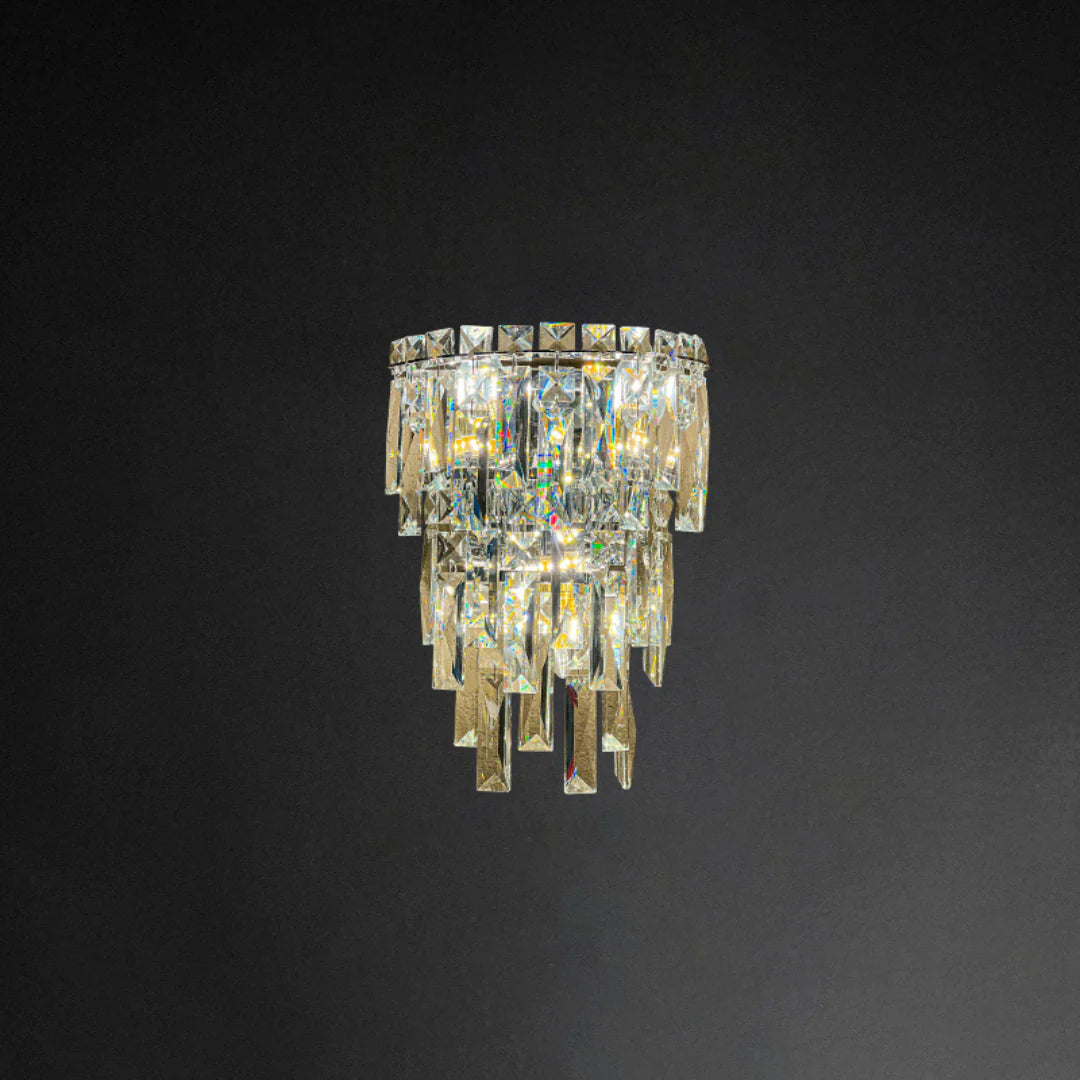 Lámpara de pared Cyra con lluvia de cristal
