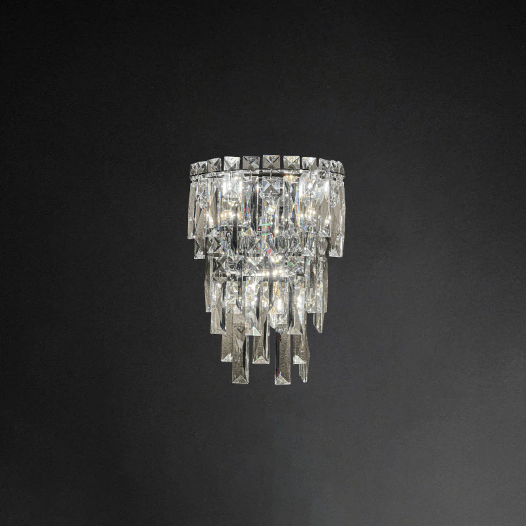 Lámpara de pared Cyra con lluvia de cristal