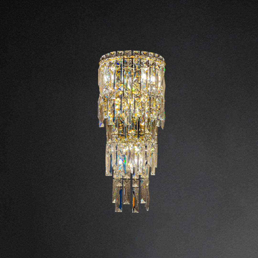 Lámpara de pared Cyra con lluvia de cristal