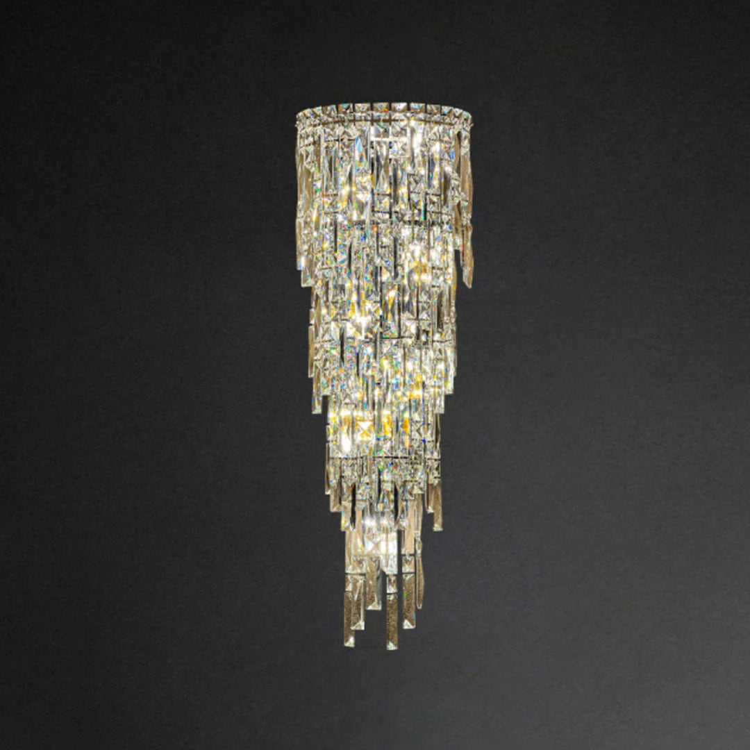 Lámpara de pared Cyra con lluvia de cristal