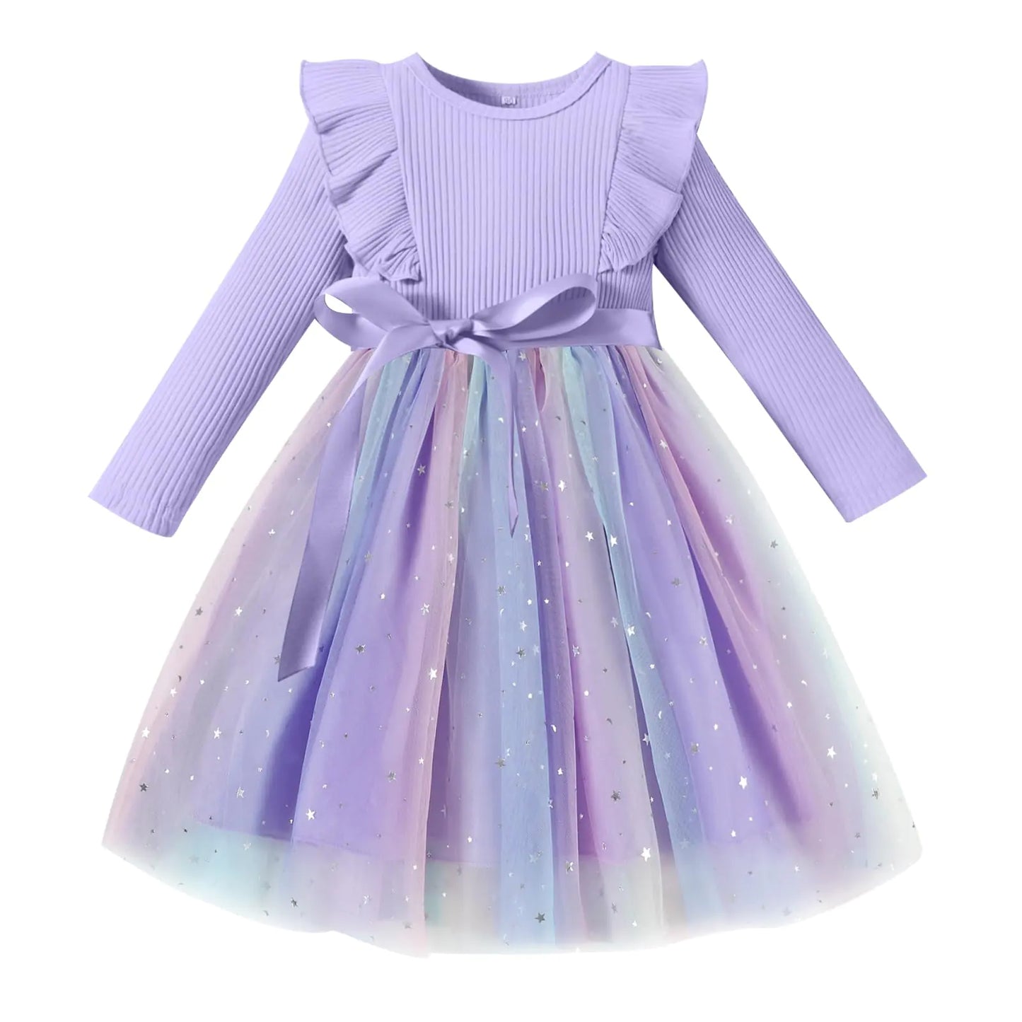 NARPLO Toddler Girls Dresses Tulle-Toddler Dress Long Sleeve Ruffle-Fall/Winter Dresses for Girls Fashion-Casual Dress - # GIAA211710019