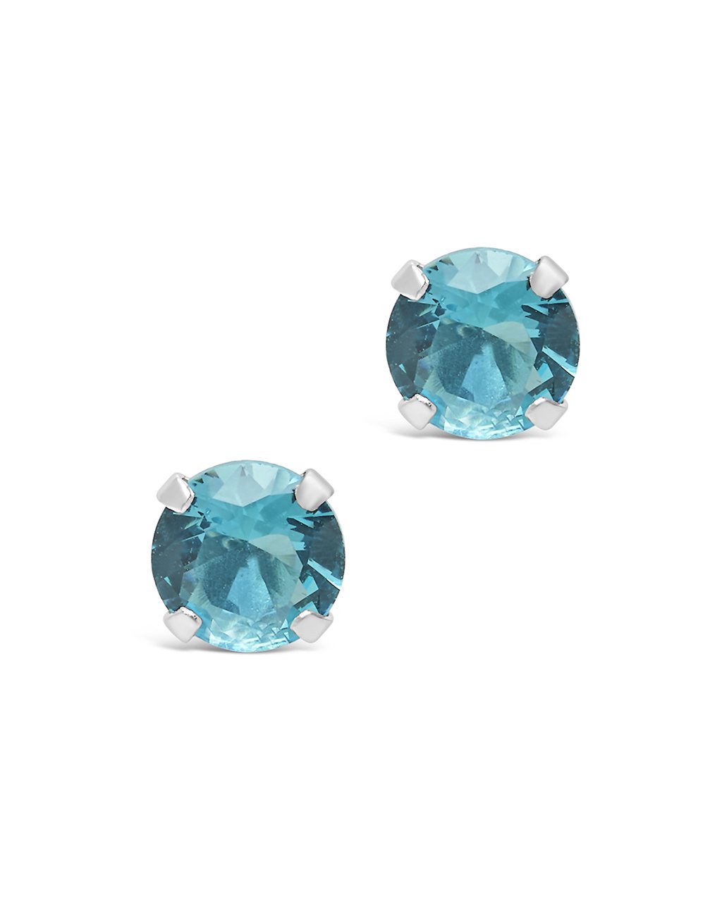 Sterling Silver 7mm Rainbow CZ Studs
