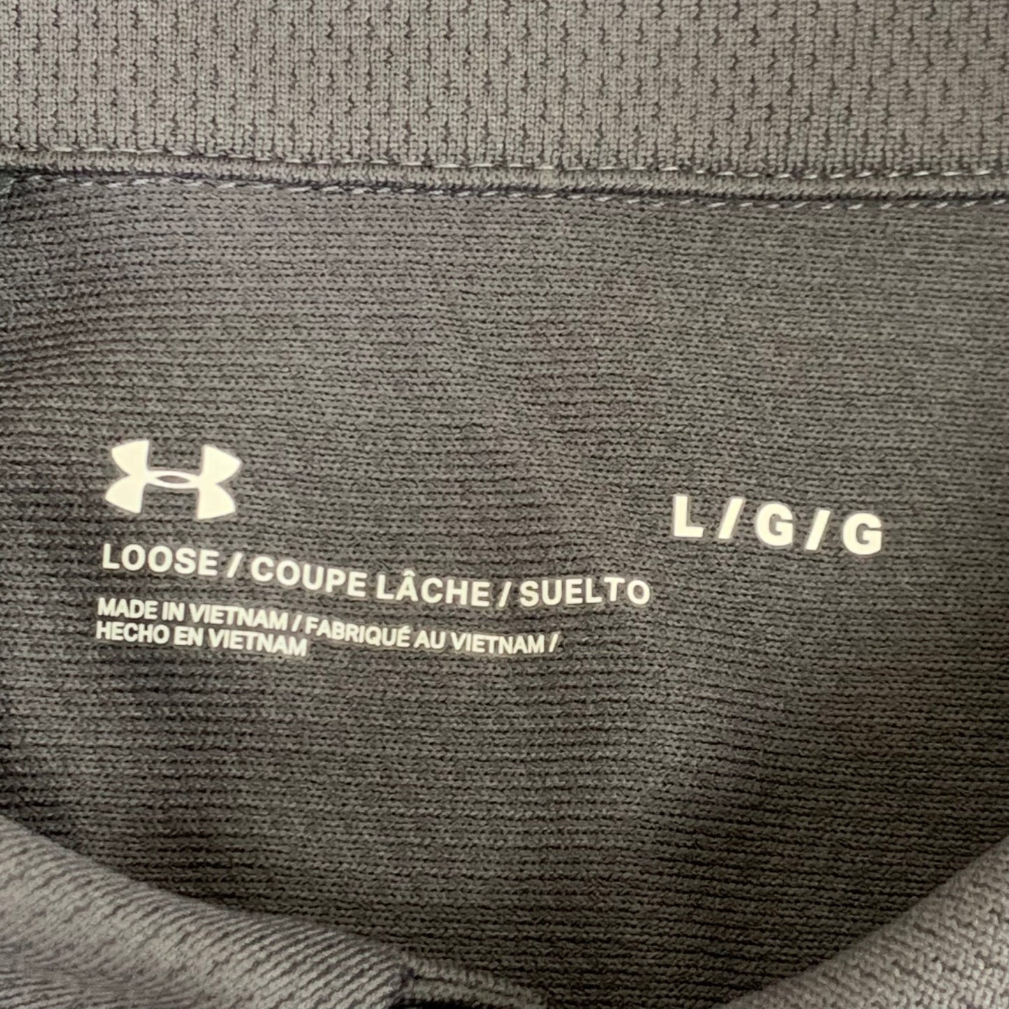 UNDER ARMOUR UA Team Tech Polo Loose Light & Moisture Wicking Men's Sz L Grey