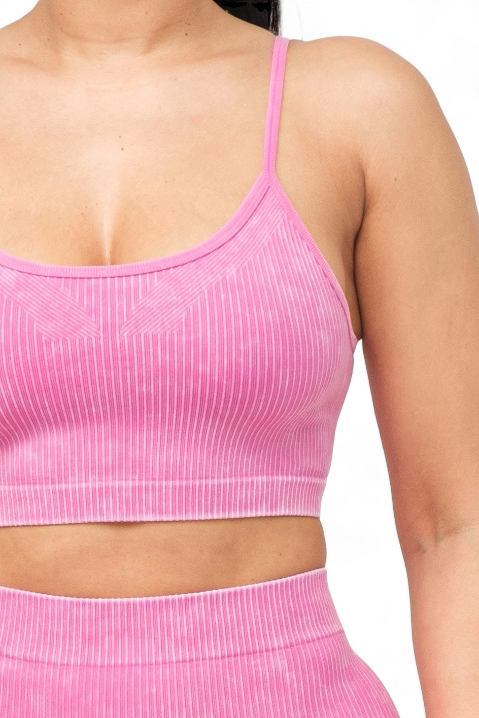 Conjunto de camiseta sin mangas y shorts básicos sin costuras lavados
