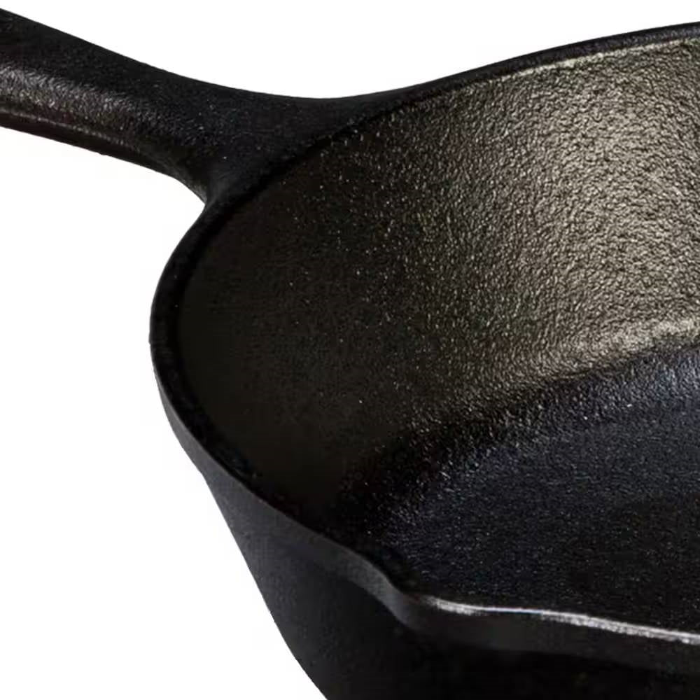 Sartén de hierro fundido pre-sazonada de 8 pulgadas con boquillas vertedoras, hecha en EE. UU.
