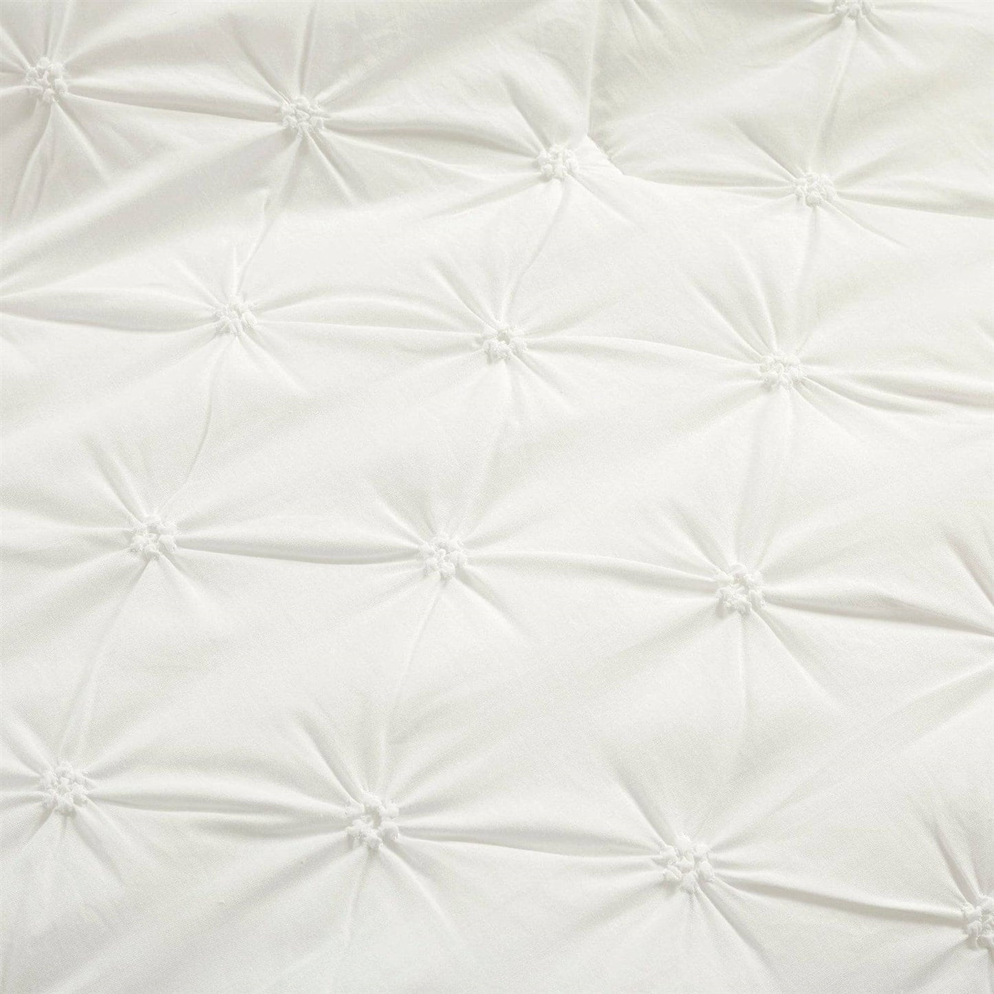Juego de edredón King Size de 3 piezas de algodón suave plisado blanco
