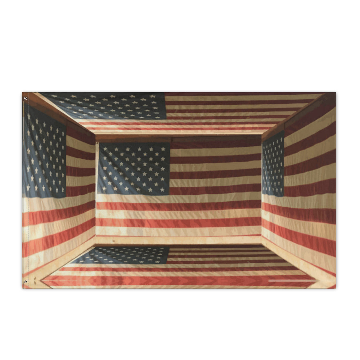 3D Illusion American Flag 5' x 8' Outdoor Double-sided Flag Banner