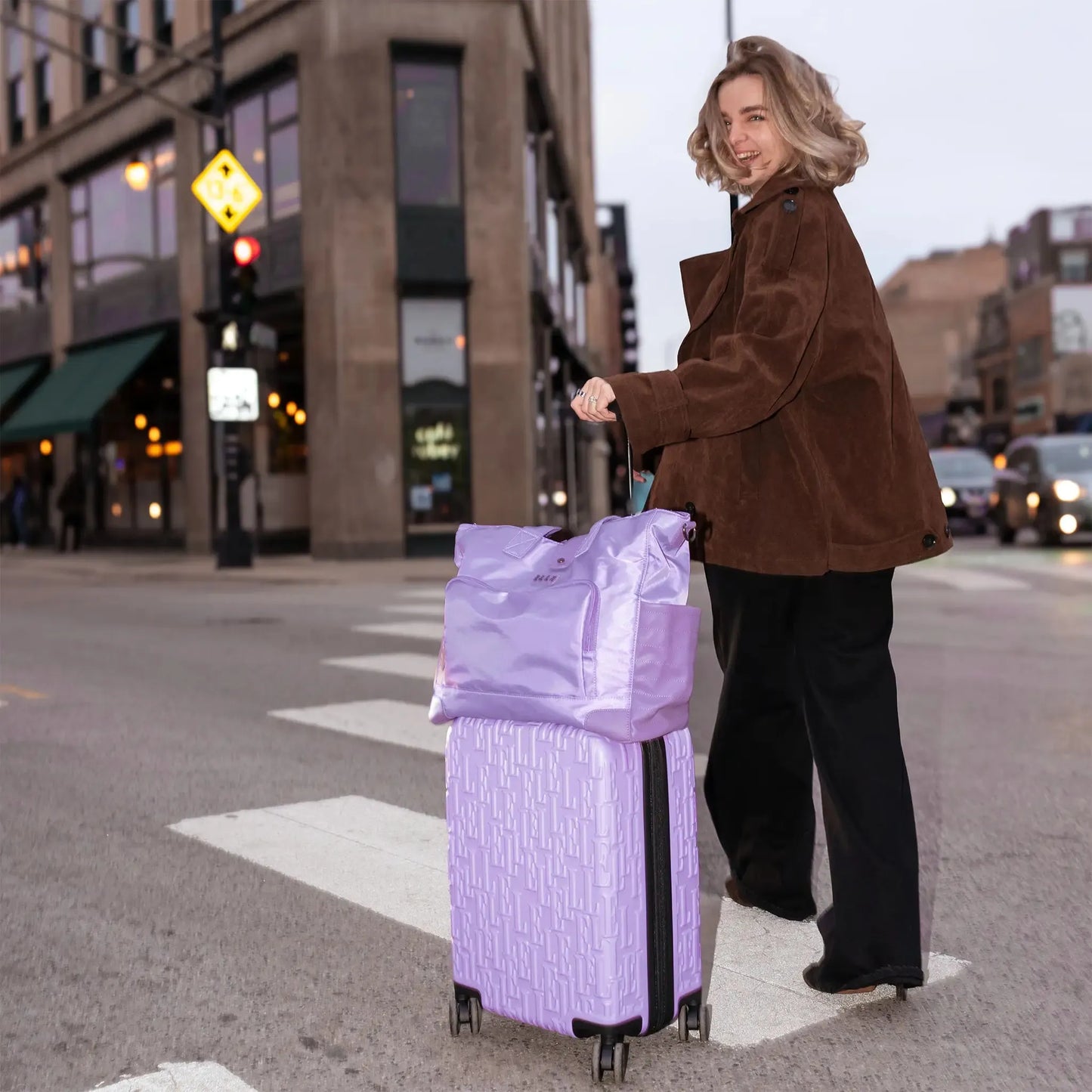 Voyage 25L Twill and Vegan Leather Weekender Tote Bag