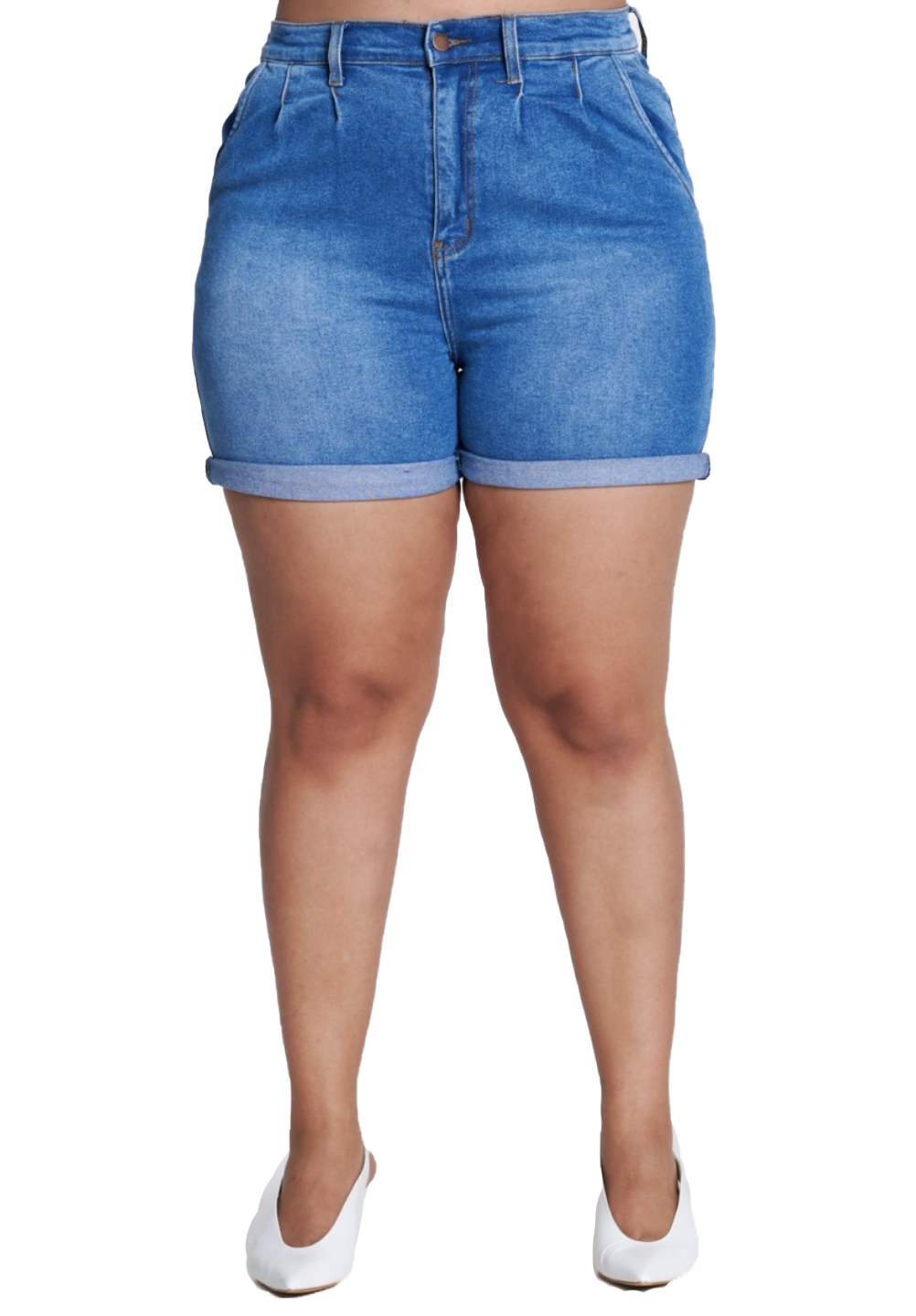 {{ES1652}} Pantalón corto curvo con dobladillo y bolsillos laterales (los dobladillos se pueden desdoblar)