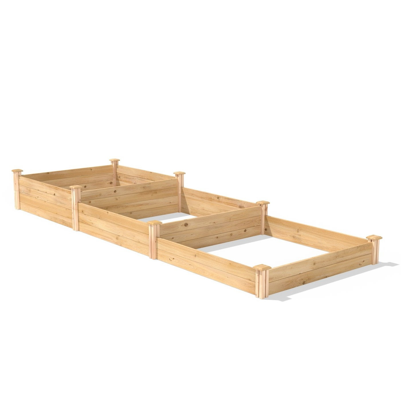 Huerto Elevado de Madera de Cedro de 4 ft x 12 ft y 3 Niveles - Hecho en EE. UU.