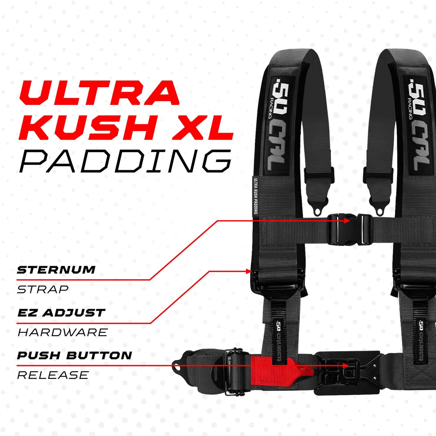 2" & 3" 4pt & 5pt Elite Series Race Latch "EZ" Adjust Harness