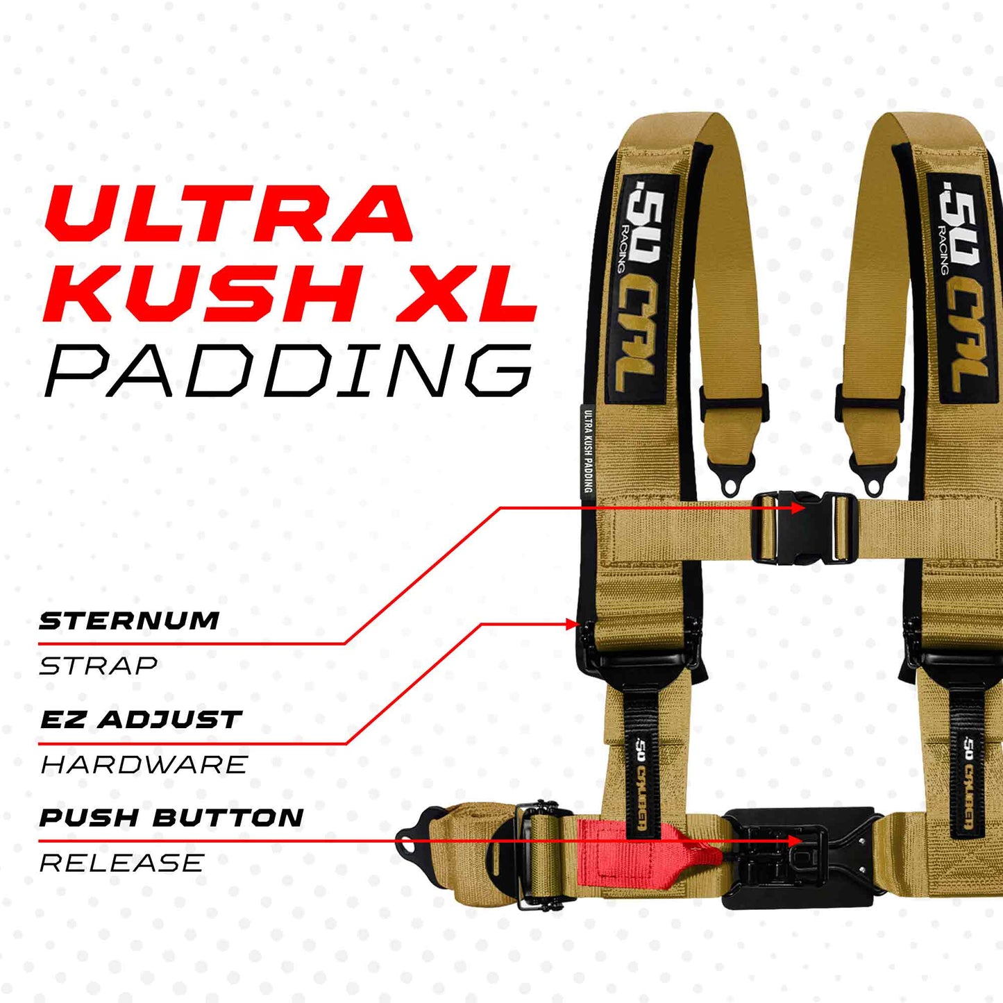 2" & 3" 4pt & 5pt Elite Series Race Latch "EZ" Adjust Harness