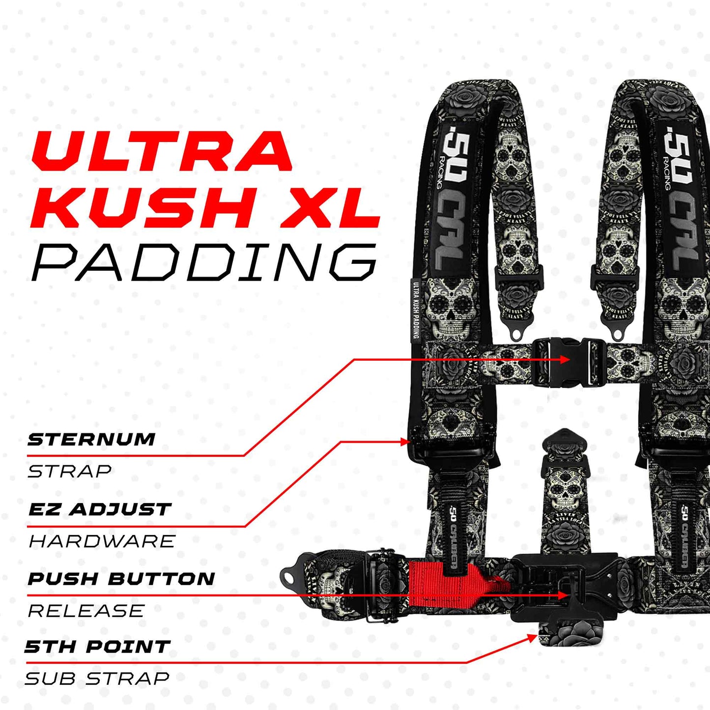 2" & 3" 4pt & 5pt Elite Series Race Latch "EZ" Adjust Harness
