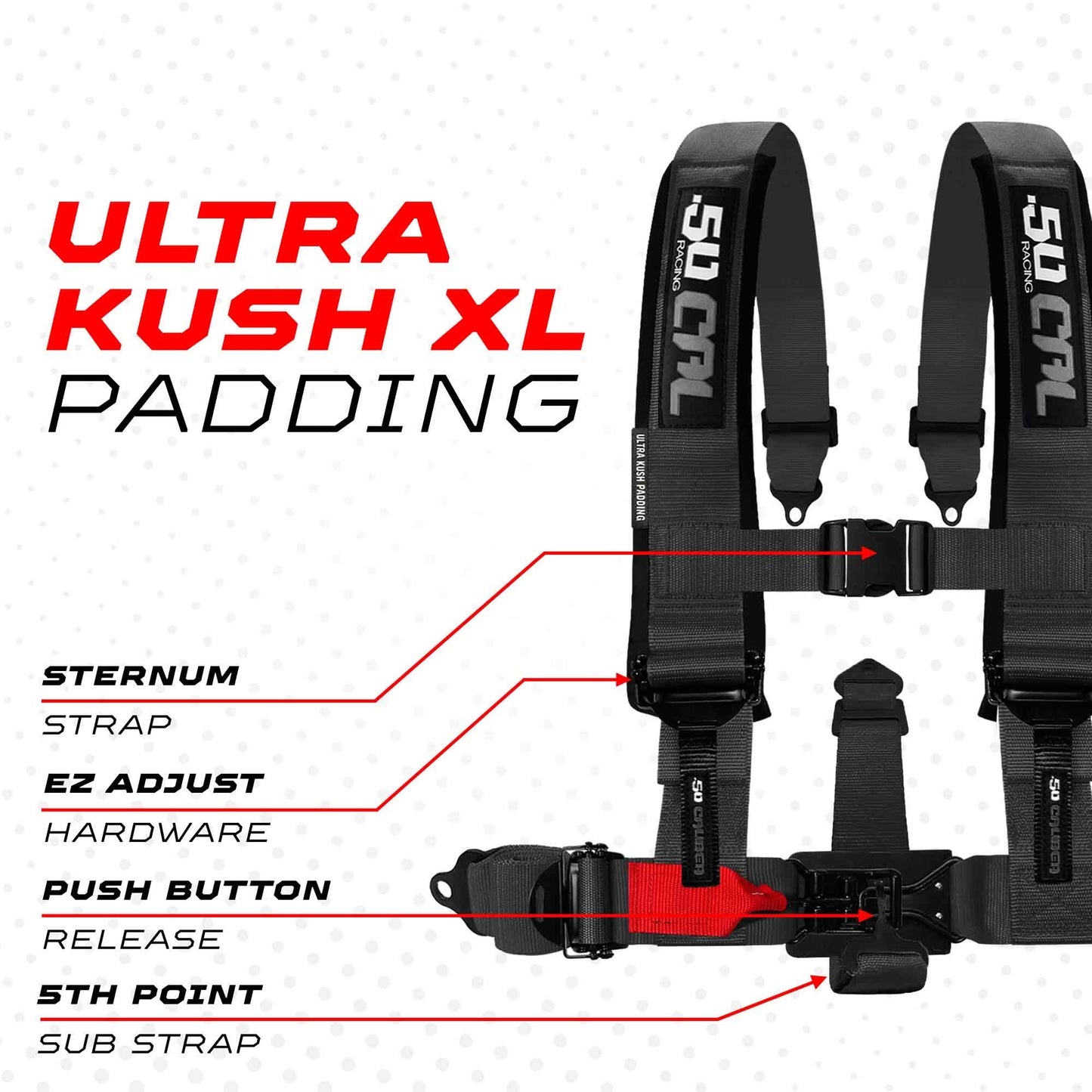 2" & 3" 4pt & 5pt Elite Series Race Latch "EZ" Adjust Harness